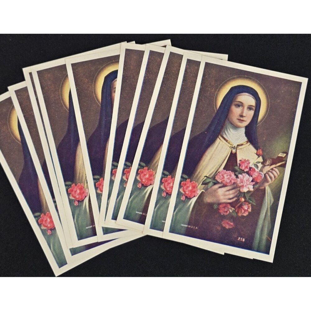 St Therese Vintage Holy Cards Lot 10pc Made in USA Patron Saint of the Sick